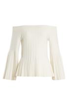 Jonathan Simkhai Off-the-shoulder Pleated Knit Top