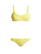 Matchesfashion.com Lisa Marie Fernandez - Genevieve Polka Dot Terry Towelling Bikini - Womens - Yellow Multi