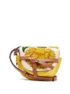 Matchesfashion.com Loewe - Gate Floral-embroidered Leather Cross-body Bag - Womens - Yellow Multi