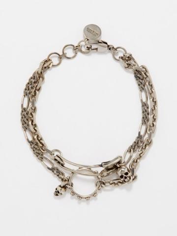 Alexander Mcqueen - Skull-pendant Chain Bracelet - Mens - Silver
