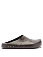 Matchesfashion.com Marni - Grained-leather Slipper Shoes - Mens - Black