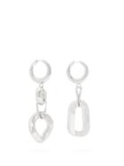 Matchesfashion.com Balenciaga - Mismatched Chain Link Drop Earrings - Womens - Silver