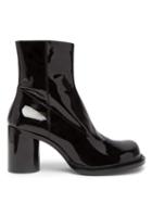 Matchesfashion.com Maison Margiela - Exaggerated Toe Patent Leather Boots - Womens - Black