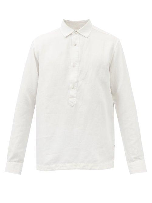 Orlebar Brown - Caspian Cotton And Linen-twill Popover Shirt - Mens - Cream