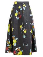 Matchesfashion.com Lee Mathews - Dolores Floral Print Skirt - Womens - Navy Multi