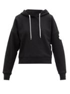 Matchesfashion.com Moncler - Logo-print Cotton-blend Jersey Hooded Sweatshirt - Womens - Black