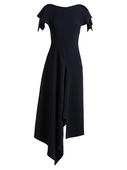 Matchesfashion.com Roland Mouret - Warren Draped Crepe Dress - Womens - Navy