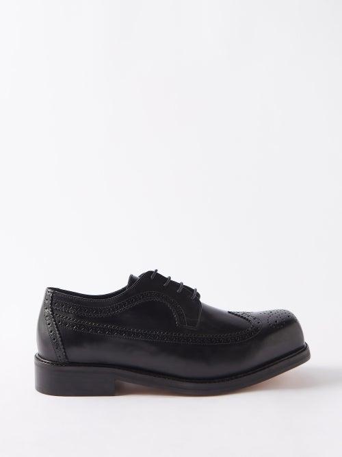 Stefan Cooke - Martlett Leather Square-toe Brogues - Mens - Black