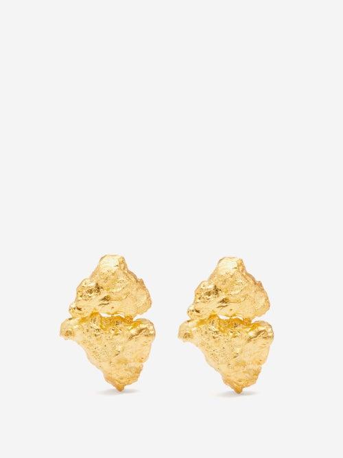 Alia Bin Omair - Levonah Gold-plated Earrings - Womens - Yellow Gold