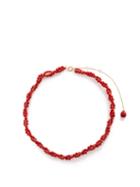 Yvonne Lon - Coral & 18kt Gold Beaded Necklace - Womens - Red