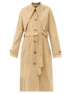 Matchesfashion.com Jw Anderson - Exaggerated-collar Suede Trench Coat - Womens - Camel