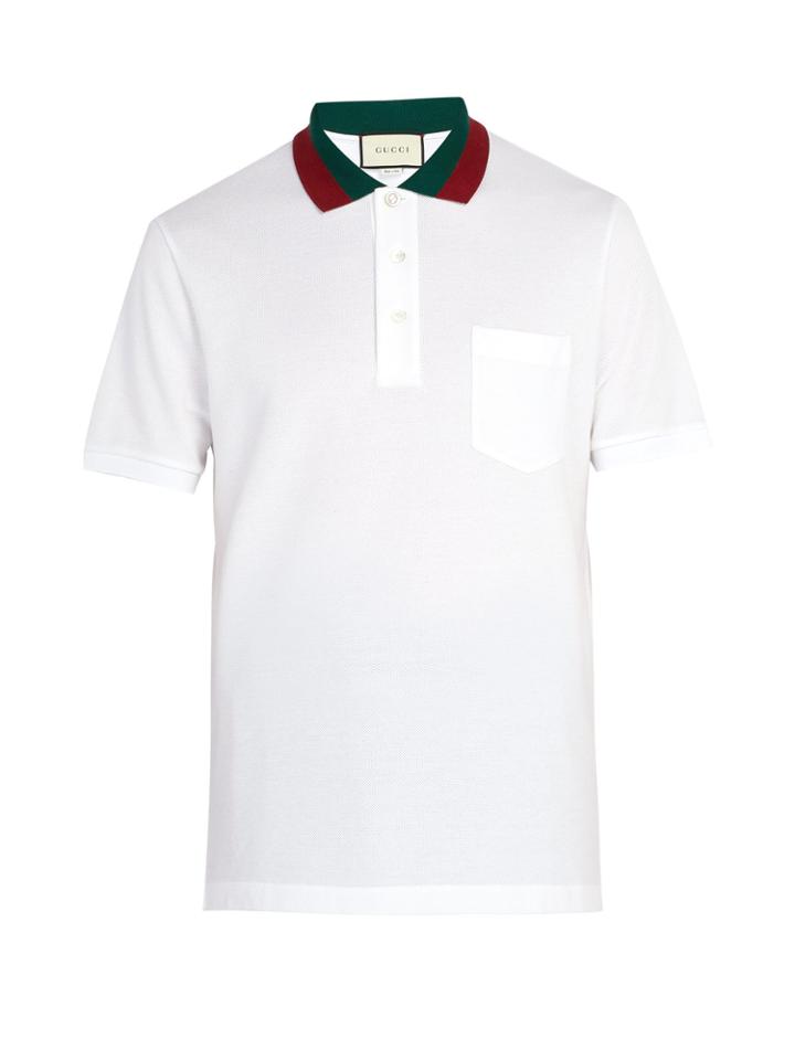 Gucci Web-stripe Trimmed Cotton-piqu Polo Shirt