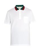 Gucci Web-stripe Trimmed Cotton-piqu Polo Shirt