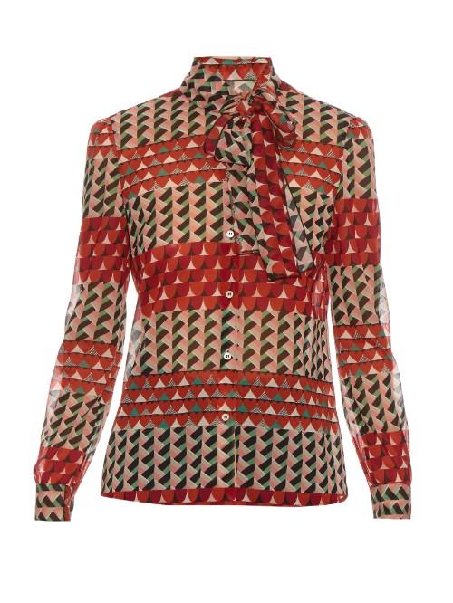 Redvalentino Printed Silk-blend Blouse