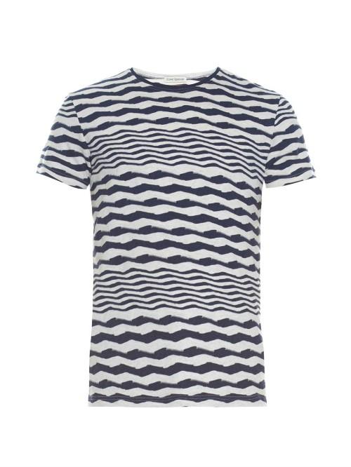Oliver Spencer Scar Abstract-striped Cotton T-shirt