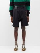 Jw Anderson - Asymmetric Wide Cotton Chino Shorts - Mens - Navy