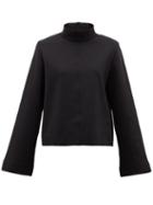 Matchesfashion.com The Row - Munie Funnel-neck Scuba-jersey Top - Womens - Black