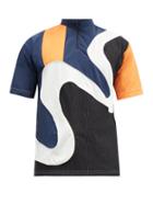 Matchesfashion.com Ahluwalia - Waved Patchwork Cotton-jersey Top - Mens - Multi