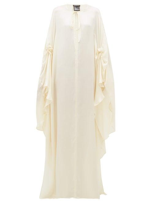 Matchesfashion.com Ann Demeulemeester - Nanette Draped Satin Dress - Womens - Cream