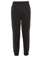 Matchesfashion.com Rochas - Pinstriped Wool Slim-leg Trousers - Mens - Navy