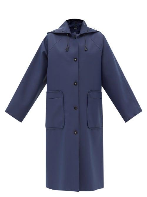 Kassl Editions - Sailor Below Hooded Rubber Coat - Womens - Navy