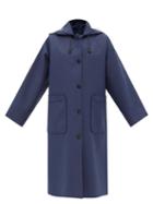 Kassl Editions - Sailor Below Hooded Rubber Coat - Womens - Navy
