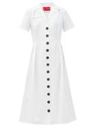 Matchesfashion.com Art School - Nurse Panelled Cotton-poplin Midi Dress - Womens - White