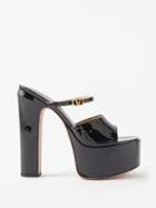 Valentino Garavani - Tan-go 155 Patent-leather Platform Mules - Womens - Black