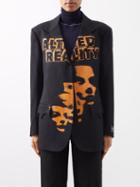 Raf Simons - Altered Reality-print Wool-blend Blazer - Womens - Black