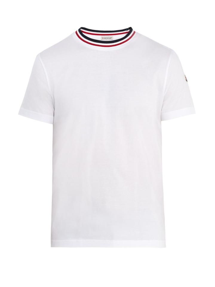 Moncler Contrast-neck Cotton Jersey T-shirt