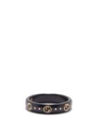 Gucci - Icon 18kt Gold Gg-logo Ring - Womens - Black