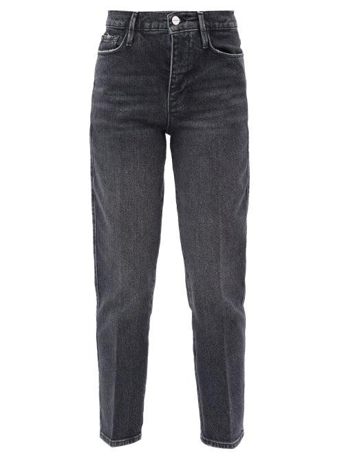 Frame - Le Sylvie Cropped Straight-leg Jeans - Womens - Dark Grey
