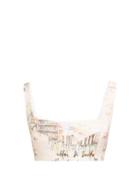 Matchesfashion.com Emilia Wickstead - Ania Italy Print Cropped Top - Womens - Pink Print