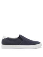 Matchesfashion.com Brunello Cucinelli - Slip-on Canvas And Suede Trainers - Mens - Blue
