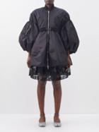Simone Rocha - Puff-sleeve Satin Bomber Coat - Womens - Khaki Green