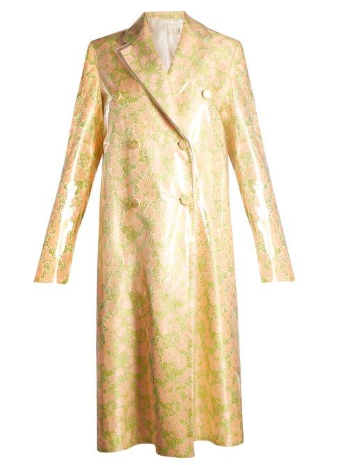 Matchesfashion.com Calvin Klein 205w39nyc - Coated Overlay Floral Jacquard Coat - Womens - Orange Multi