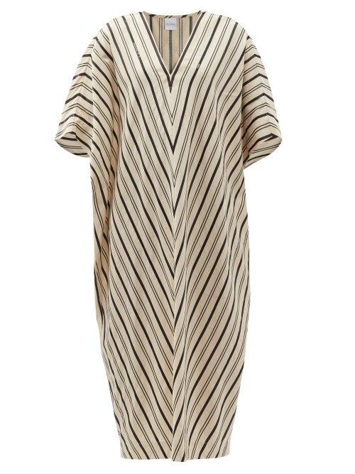 Matchesfashion.com Max Mara Beachwear - Nebbie Kaftan - Womens - Black Beige