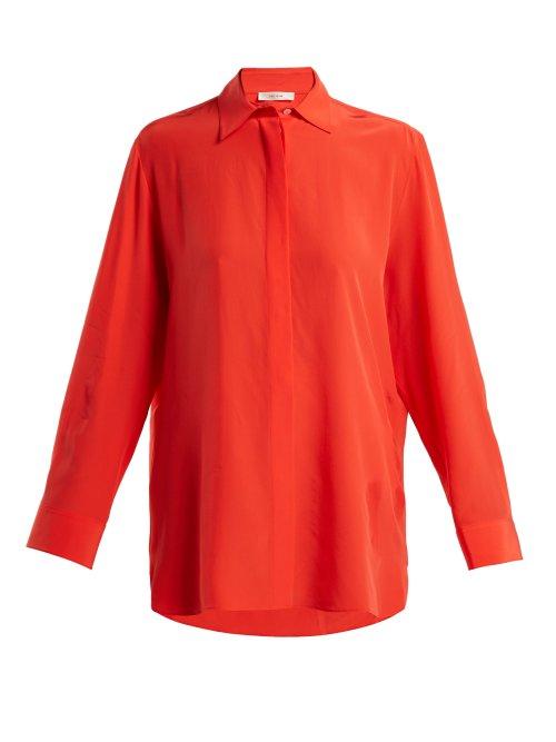 Matchesfashion.com The Row - Big Sisea Silk Crepe De Chine Shirt - Womens - Red