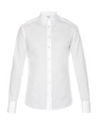 Alexander Mcqueen Raw-edge Single-cuff Cotton-poplin Shirt