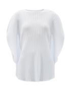 Matchesfashion.com Pleats Please Issey Miyake - Round-neck Ribbed Technical-pleated Top - Womens - Light Grey