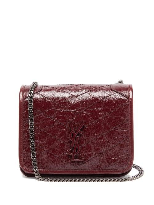 Matchesfashion.com Saint Laurent - Niki Mini Leather Cross-body Bag - Womens - Burgundy