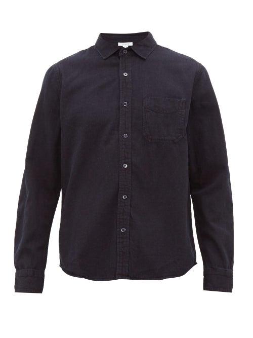 Matchesfashion.com Frame - Patch Pocket Chambray Shirt - Mens - Dark Navy