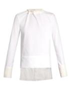 Marni Long-sleeved Cotton-poplin And Jersey Top