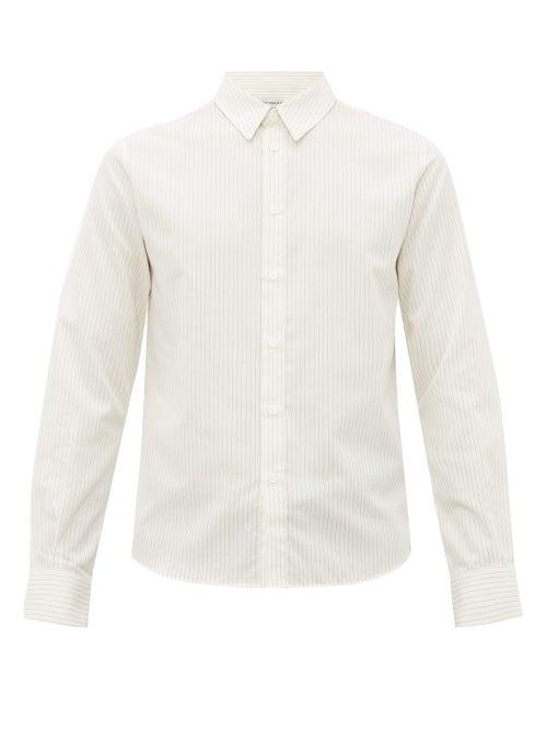 Matchesfashion.com Ditions M.r - St Germain Chalk Stripe Cotton Blend Shirt - Mens - White Multi