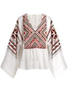 Vita Kin Malta Embroidered Linen Top