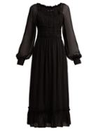 Matchesfashion.com Proenza Schouler - Crepe Chiffon Square Neck Dress - Womens - Black