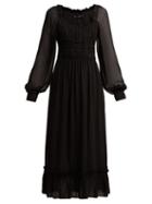 Matchesfashion.com Proenza Schouler - Crepe Chiffon Square Neck Dress - Womens - Black