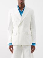 Casablanca - Double-breasted Cotton Suit Jacket - Mens - White