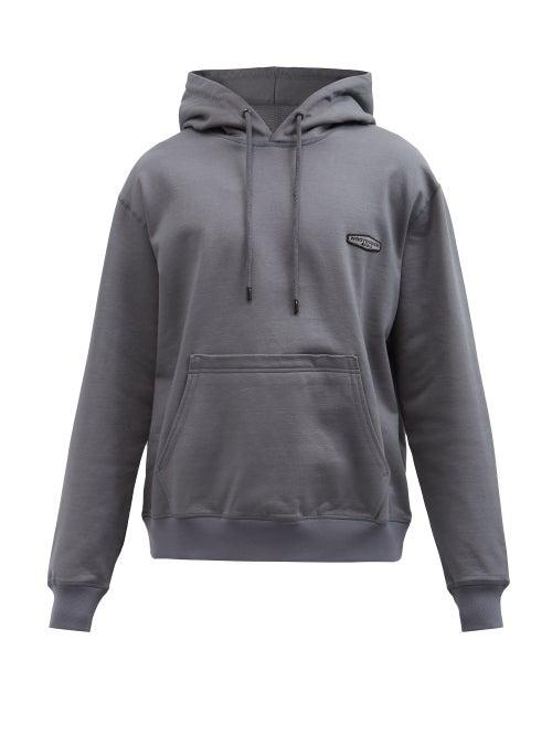 Wooyoungmi - Logo-print Cotton-jersey Hooded Sweatshirt - Mens - Grey