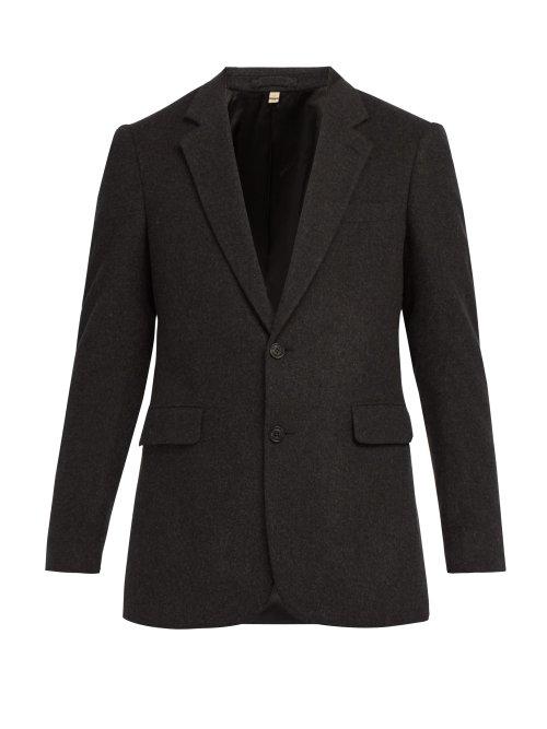 Matchesfashion.com Burberry - Single Breasted Cashmere Blazer - Mens - Grey
